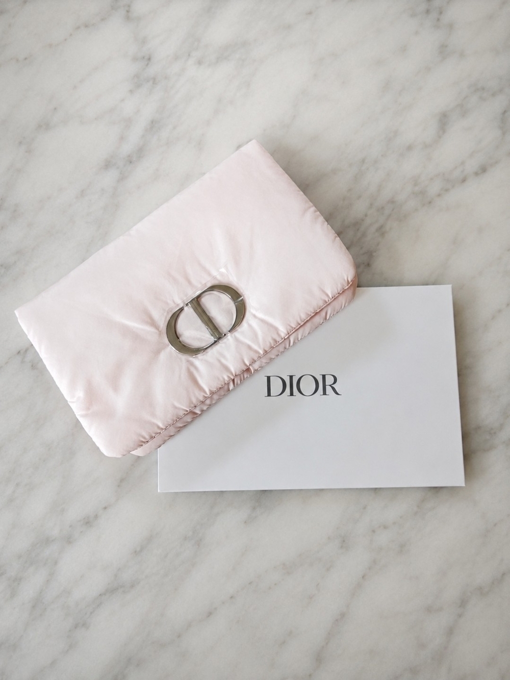 Dior Beauty Pink Satin CD Clutch Cosmetic Pouch Bag NEW GWP